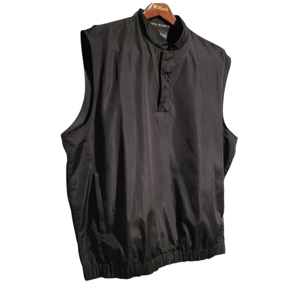 FootJoy Golf 1/4 Snap Black Pullover Windbreaker Sleeveless Vest Men’s Size XL. - Picture 2 of 14